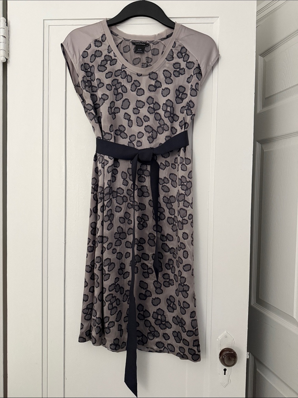 Club Monaco Taupe Leopard-Print Belted Dress